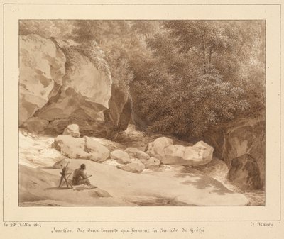 Giunzione dei due torrenti che formano la cascata di Grésy da Unknown artist