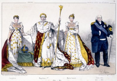 Giuseppina, Napoleone I, Maria Luisa e Luigi XVIII - in 