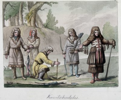 Popolo Kamtschadales in Siberia. In "Il Costume Antico e Moderno" 1819-1820, di Ferrario da Unknown artist