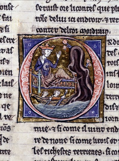 Re Modreius. Manoscritto: Conquista del Santo Graal, scritto 717 anni dopo la passione del nostro Signore. Biblioteca municipale di Rennes, ms. 255 (Collezione di romanzi della Tavola Rotonda); Parigi da Unknown artist
