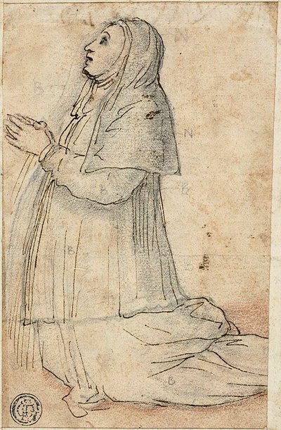 Suora inginocchiata da Unknown artist