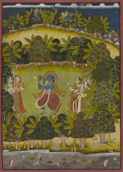 Krishna canta per le Gopi da Unknown artist