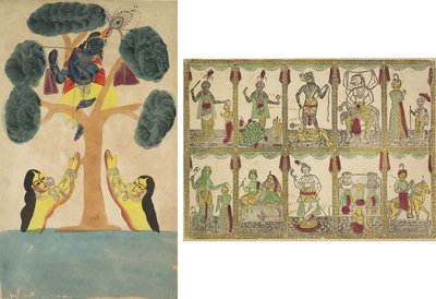 Krishna Ruba i Vestiti delle Pastorelle (Gopi) (recto); Das Avataras, Dieci Incarnazioni di Vishnu (verso) da Unknown artist