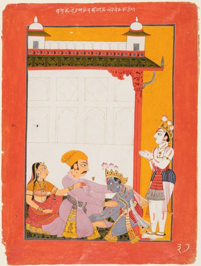 Krishna e Balarama toccano i piedi di Vasudeva e Devaki da Unknown artist