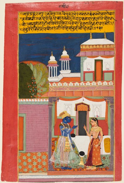 Krishna e Radha che litigano: Shatha Nayaka, da una Rasikapriya da Unknown artist