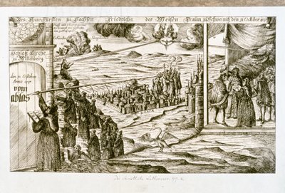 Stampa allegorica del sogno di Federico il Saggio, principe di Sassonia (incisione) da Unknown artist