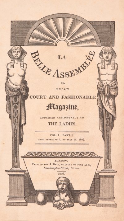 La Belle Assemblée, pagina del titolo da Unknown artist