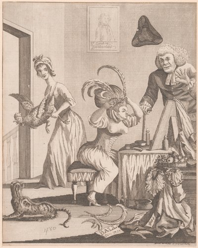 Signora che si prepara per una serata al ballo da Unknown artist