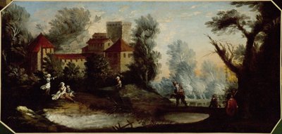 Paesaggio con castello fortificato. Tra il 1701 e il 1800 da Unknown artist