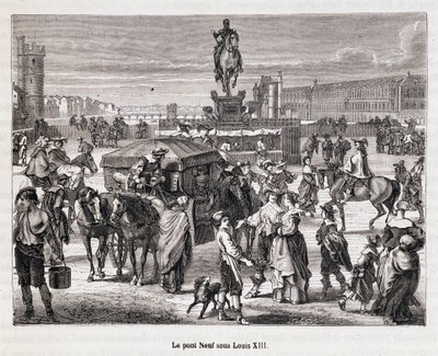 Le Pont Neuf sotto Luigi XIII - Incisione del XIX secolo da Unknown artist