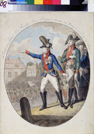 Il maresciallo Alexander Suvorov ispeziona le truppe davanti all
