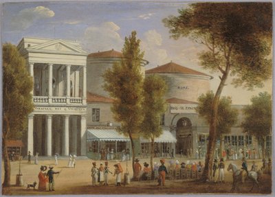 Il teatro delle Varietà e il passaggio dei Panorami, boulevard Montmartre, circa 1825 da Unknown artist