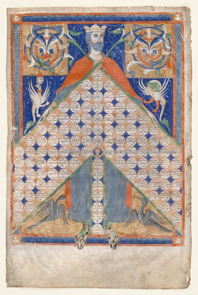Foglio dal Decretum di Graziano: Tabella di consanguineità da Unknown artist