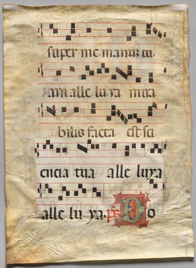 Foglio da un Graduale: Iniziale istoriata R: Iniziale D (verso) da Unknown artist