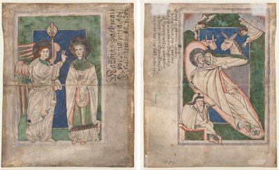 Foglio da un salterio(?): Annunciazione (recto); Natività (verso) da Unknown artist