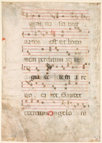 Foglio di un Antifonario: Musica (verso) da Unknown artist