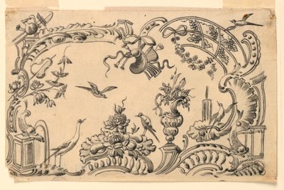 Foglia con motivi per decorazioni di tabacchiere da Unknown artist