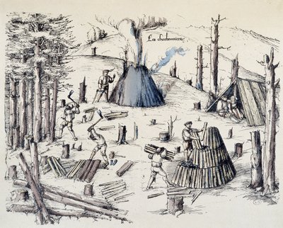 Les charbonniers - in "La croix aux mines" da Unknown artist