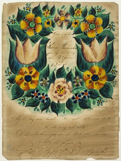 Lettera di congratulazioni a Karna Martensdottir da Unknown artist