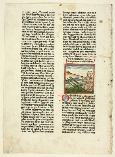 Vita di San Pirminio da Heiligenleben, Winterteil (Vite dei Santi, Inverno), Tavola 1 da Xilografie dai Libri del XV Secolo da Unknown artist