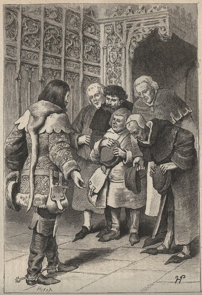 Lord Patrice Charteris e i borghesi di Perth - illustrazione del XIX secolo per il romanzo storico 