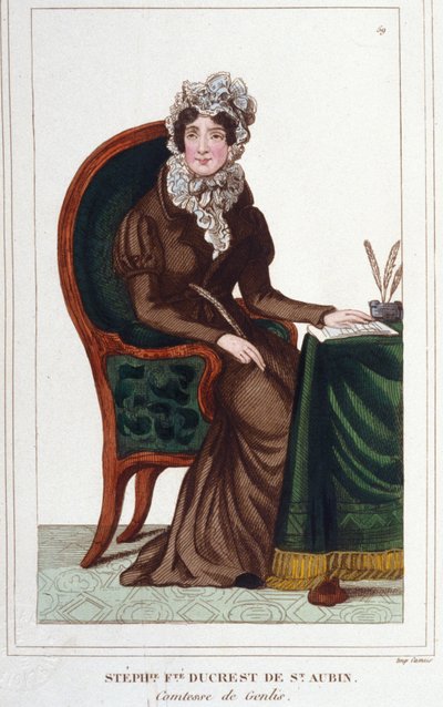 Madame de Genlis - Ritratto di Stephanie Felicite de Saint-Aubin da Unknown artist