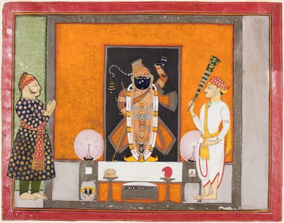 Maharao Ram Singh II di Kota adora Brij Nathji come lo sposo da Unknown artist