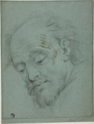 Testa maschile che guarda verso il basso da Unknown artist