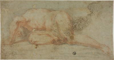 Uomo sdraiato, braccio sopra la testa da Unknown artist