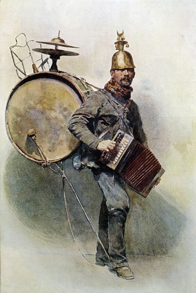 Uomo orchestra - disegno, fine XIX secolo da Unknown artist