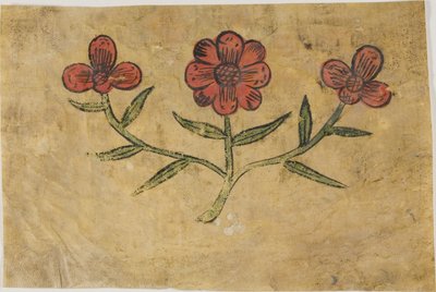 Taglio manoscritto con fiori da Unknown artist