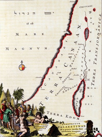 Mappa di Canaan - in "Palestina" di Hadriani Relandi da Unknown artist