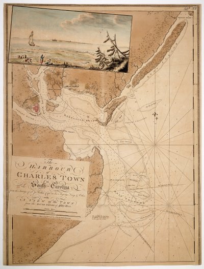 Mappa di Charles Town in South Carolina da Unknown artist