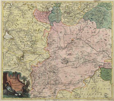 Mappa del governatorato di Mosca e parti delle province vicine da Unknown artist