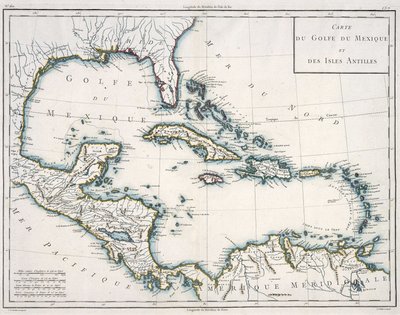 Mappa del Golfo del Messico e dei Caraibi da Unknown artist