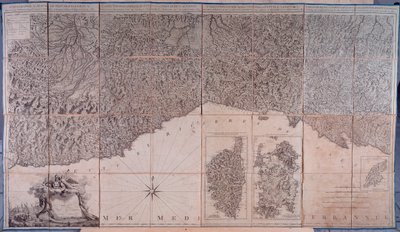 Mappa dei possedimenti della Repubblica di Genova, inclusa Corsica e Sardegna da Unknown artist