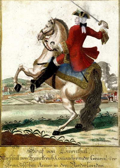 Maresciallo Loewendahl (1700-1755) alla Battaglia di Fontenoy, Belgio da Unknown artist