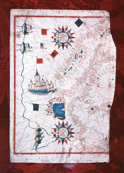 Mappa del Mediterraneo: Barcellona e Lepanto da Unknown artist