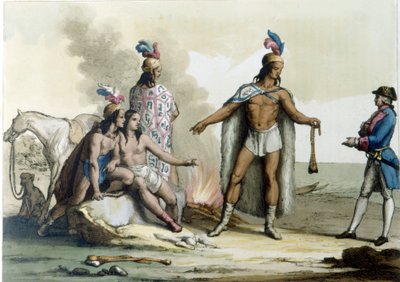 Incontro di un occidentale con gli indiani della Patagonia da Unknown artist