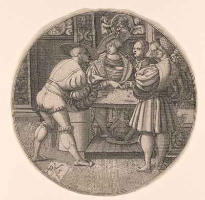 Uomini che giocano a dadi da Unknown artist
