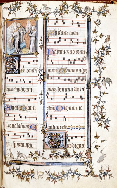 Messale di San Dionigi, circa 1350. Miniatura raffigurante Clotario e Dagoberto da Unknown artist