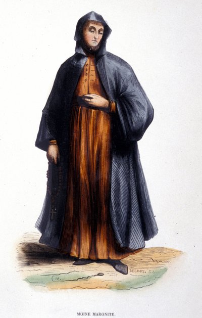Monaco maronita. Incisione da un album sugli ordini religiosi, Parigi da Unknown artist