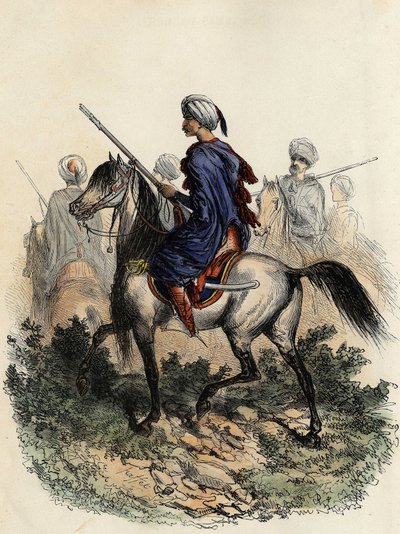 Gendarmi moreschi (o guardie campestri) incaricati della polizia rurale di Algeri, addestrati nel 1831. In 