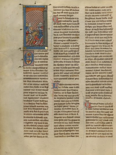 Mordret e Cavaliere in contrasto con Inseguendo due cavalieri da Unknown artist