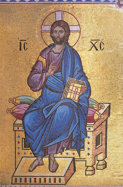 Mosaico raffigurante Cristo in trono da Unknown artist