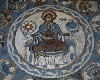 Pavimento a mosaico raffigurante i mesi dell