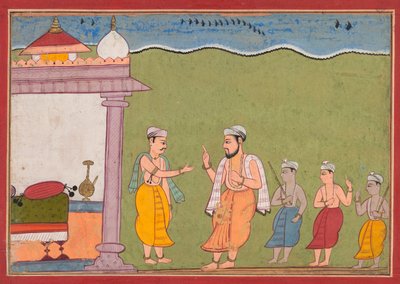 Nanda risolve il dilemma di Vasudeva, da un Bhagavata Purana da Unknown artist