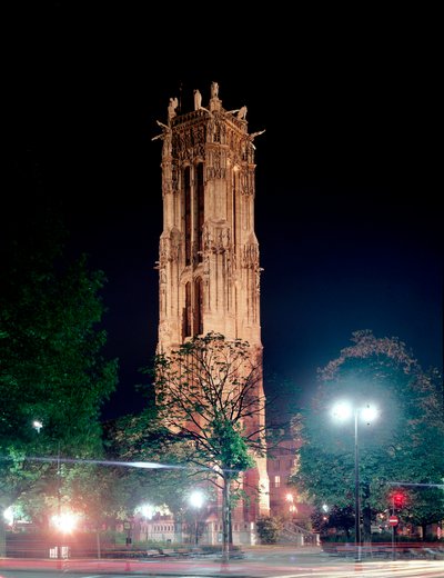 Veduta notturna della Torre Saint Jacques (realizzata nel 1523) a Parigi da Unknown artist