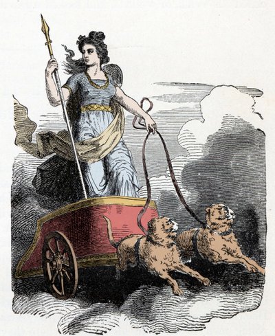 Mitologia norrena: Frigg - Mitologia nordica: la dea Freyja nel suo carro trainato da gatti da Unknown artist