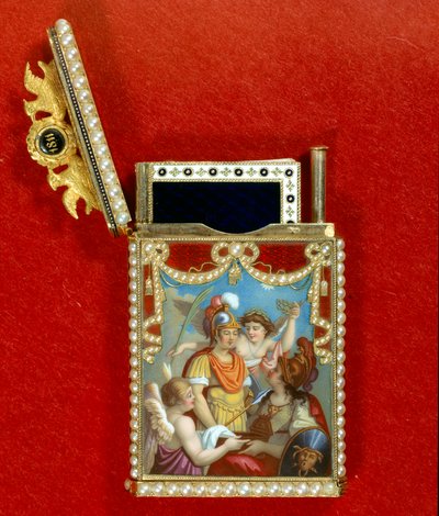 Astuccio decorato con una miniatura allegorica sulla nascita del Re Napoleone II di Roma, Duca di Reichstadt (1811-1832) figlio dell